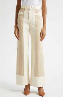 Taylor High Waist Colorblock Wide Leg Jeans