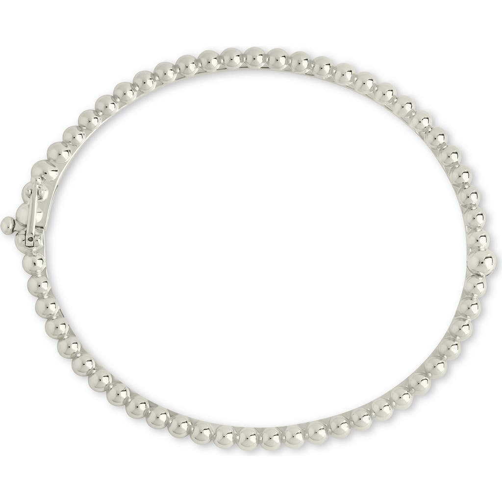 Sterling Forever Lorelei Bead Textured Bangle Bracelet In Silver