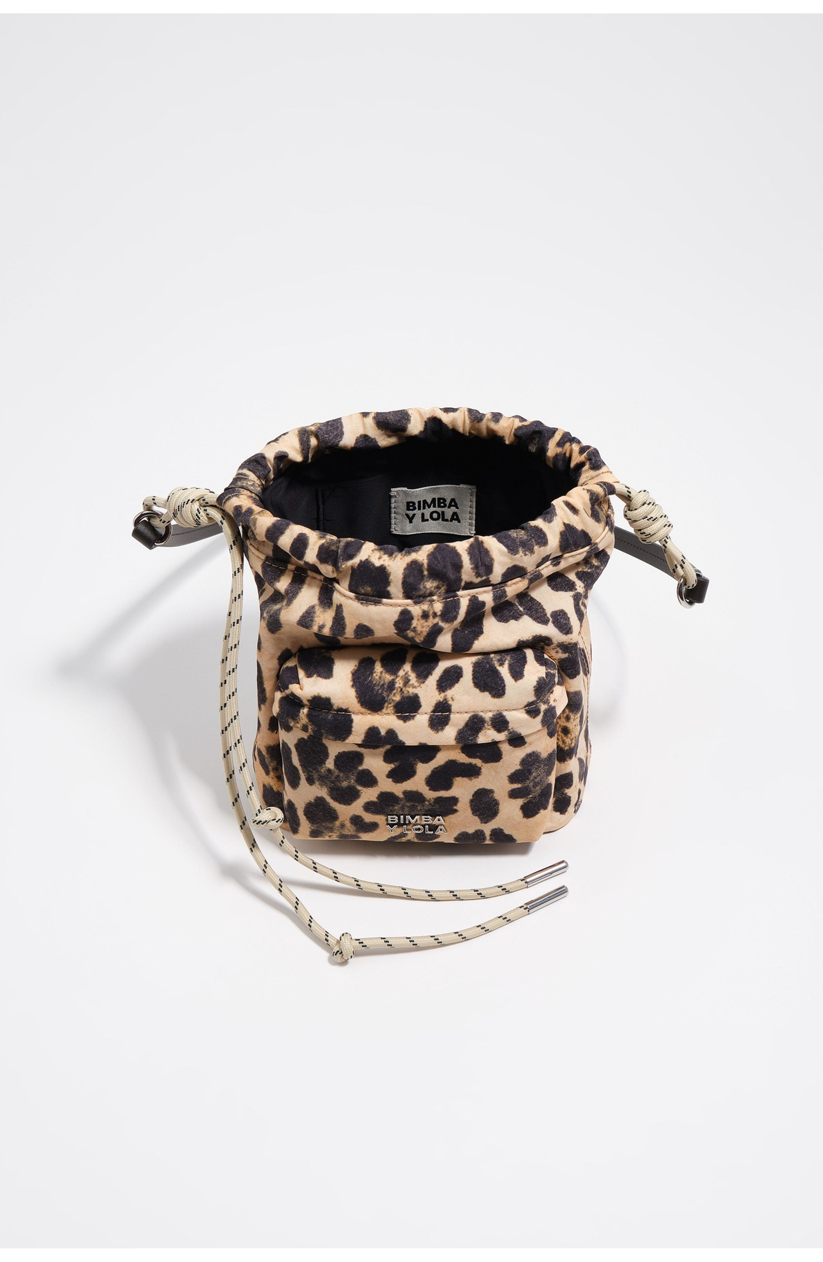 Bimba y Lola Nylon Cord Mini Bag, Alternate, color, Leopard Natural