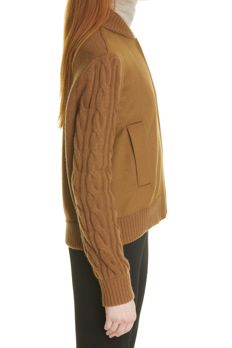 Magenta Mixed Media Zip Cardigan, Alternate, color, CUOIO