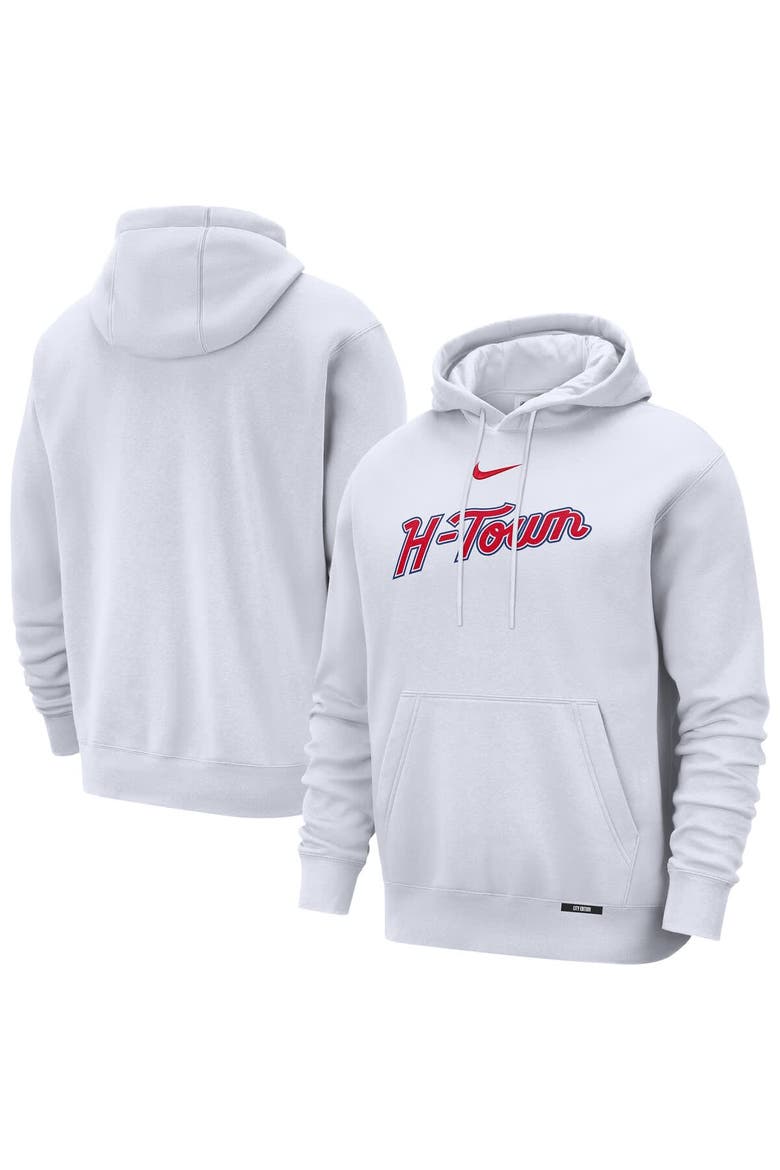 Men's Nike  White Houston Rockets 2025/26 City Edition Essential Remix Club Hoodie, Main, color, White