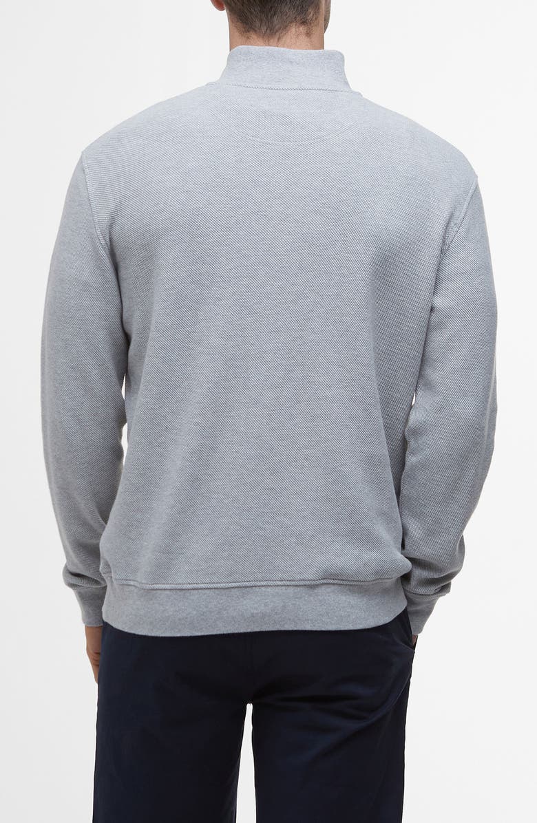 Barbour Cotton Piqué Quarter Zip Pullover, Alternate, color, 