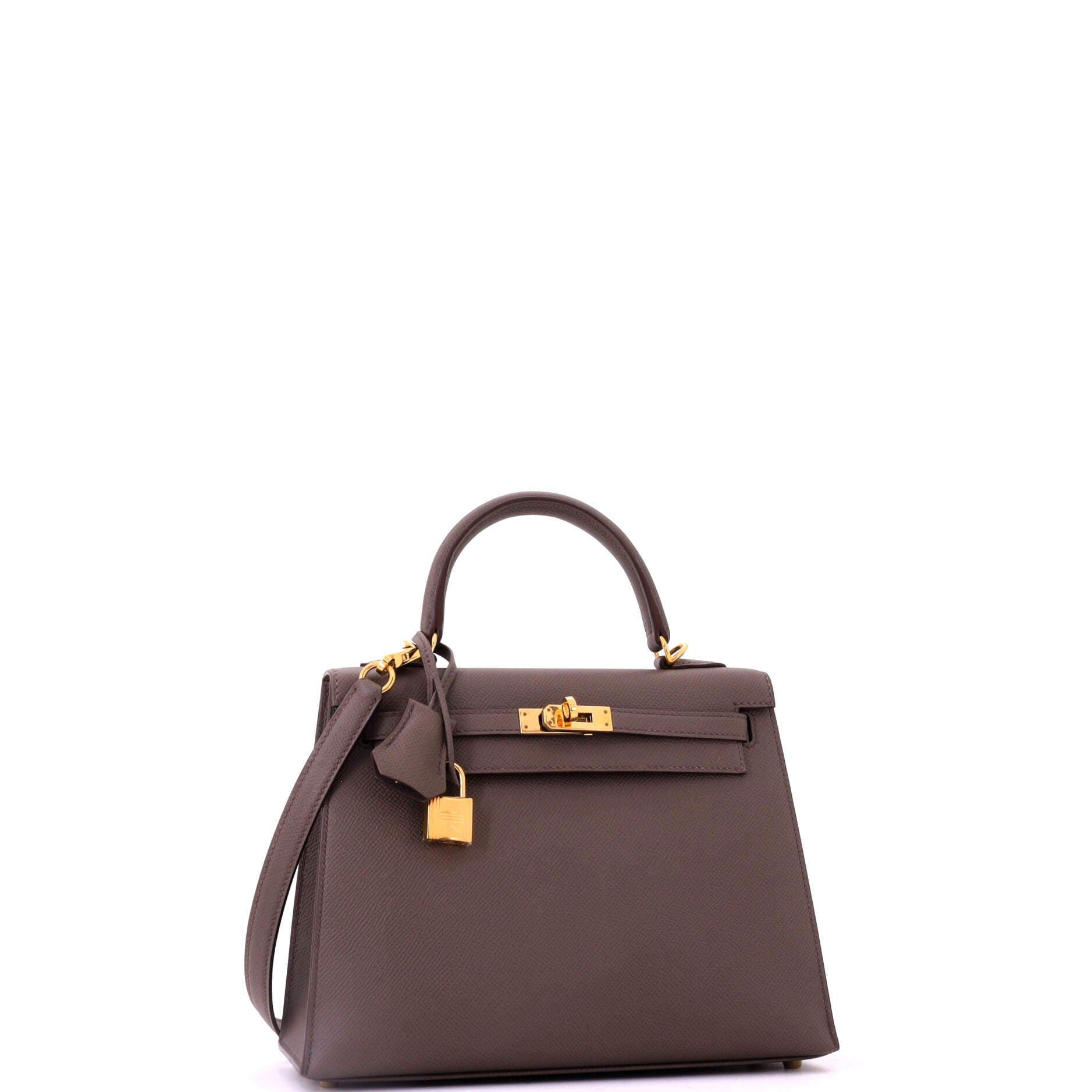 Pre-Owned Hermes Kelly Handbag Grey Epsom with Gold Hardware 25, Alternate, color, Etain