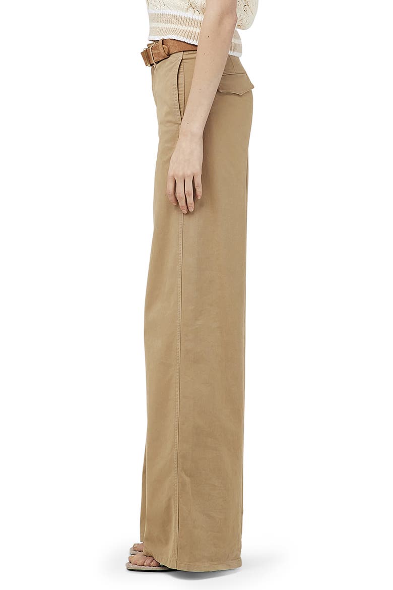 Sofie High Waist Wide Leg Chino Pants, Alternate, color, KHAKI