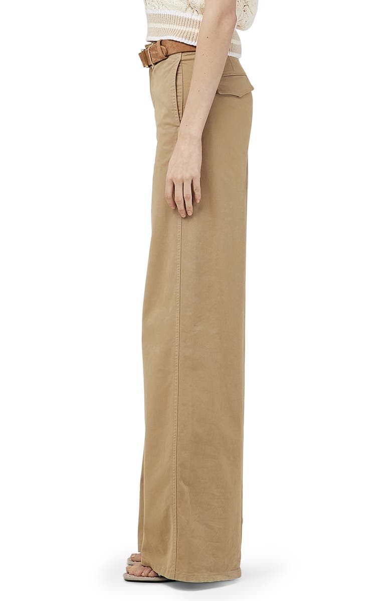 rag & bone Sofie High Waist Wide Leg Chino Pants, Alternate, color, Khaki