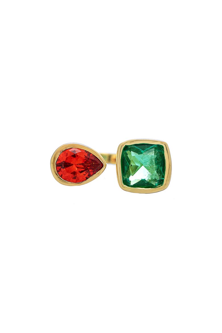 Cubic Zirconia Toi Et Moi Ring, Main, color, BLUE