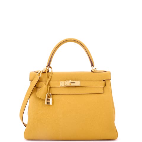 Kelly Handbag Yellow Togo with Gold Hardware 28