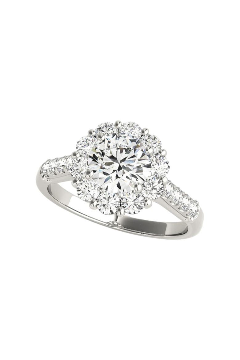 3ct Halo Diamond Engagement Wedding Ring White, Yellow, or Gold Lab Grown, Main, color, 14k White Gold