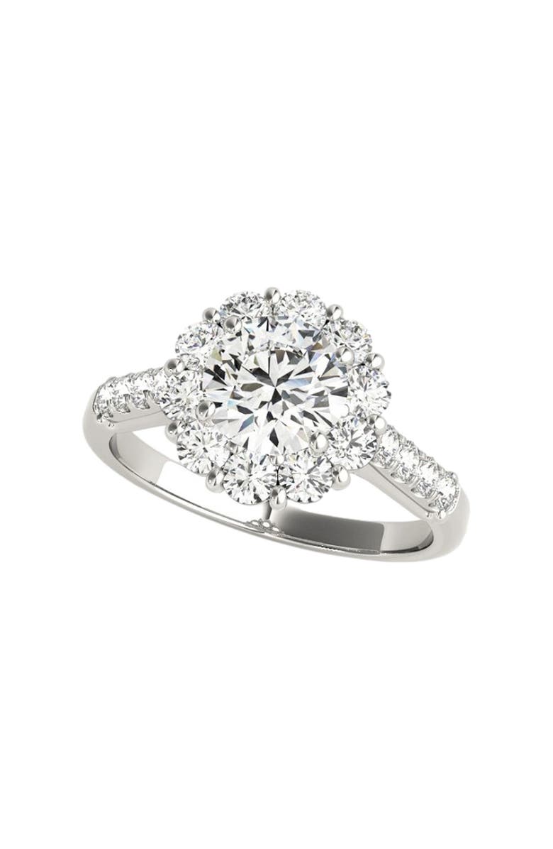 Bliss Diamond 3ct Halo Diamond Engagement Wedding Ring White, Yellow, or Gold Lab Grown, Main, color, 