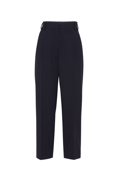 Brunello Cucinelli Black Tropical Luxury Wool Monili Slouchy Trousers In Black