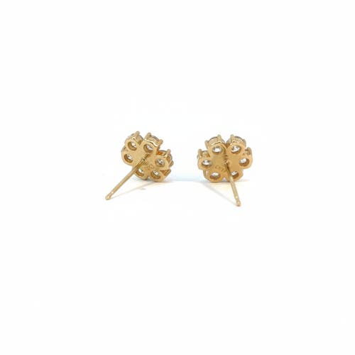 Ancona Jewelry 14k Yellow Gold 2 Carat Lab Grown Diamond Flower Earrings F Vs1 In Yellow