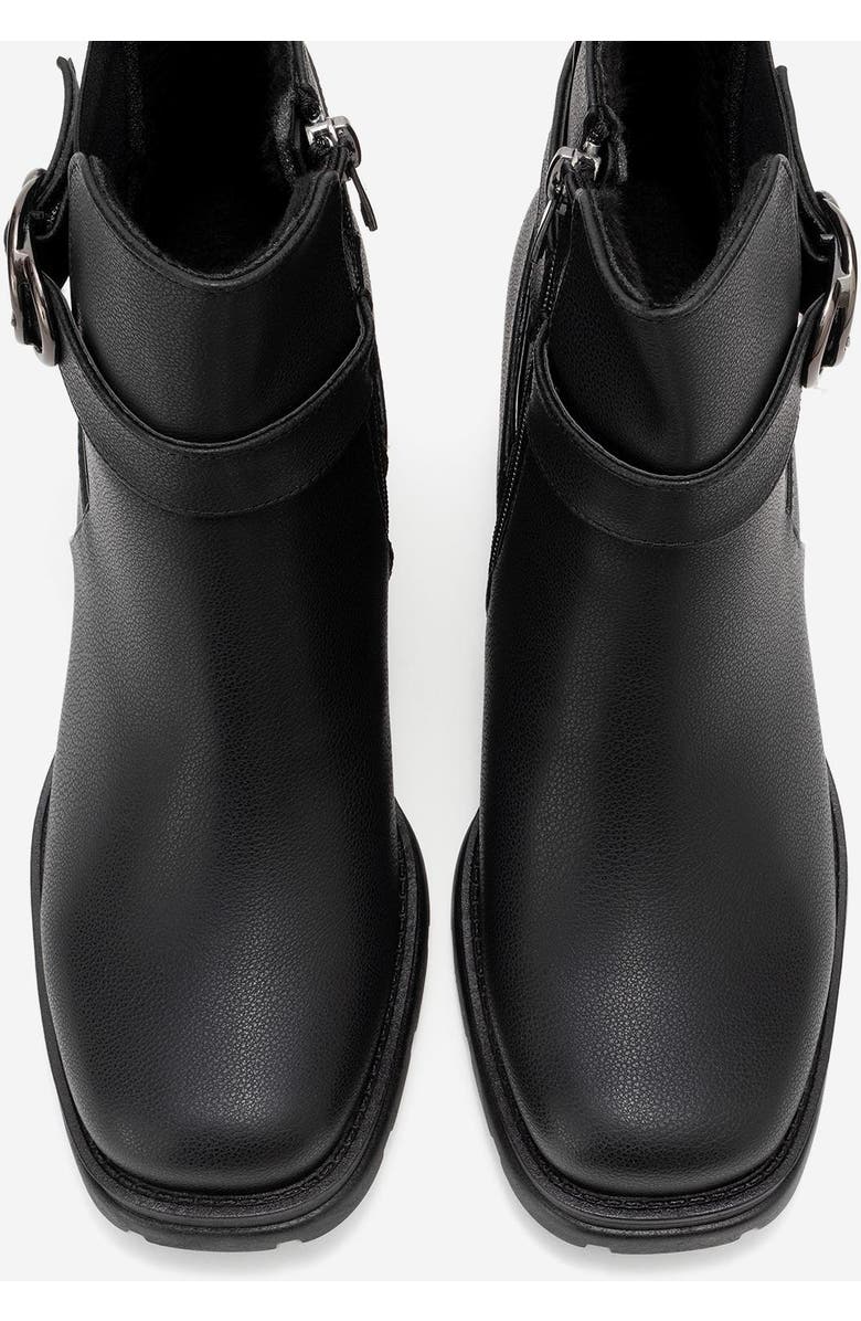 Prologue Shoes Heile Buckle Block Heel Boot, Alternate, color, Black