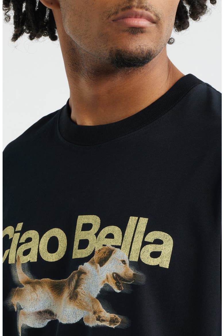 Ciao Bella Graphic Cotton T-Shirt, Alternate, color, BLACK