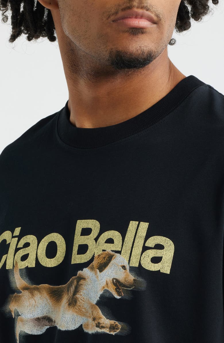 SANTO STUDIO Ciao Bella Graphic Cotton T-Shirt, Alternate, color, Black