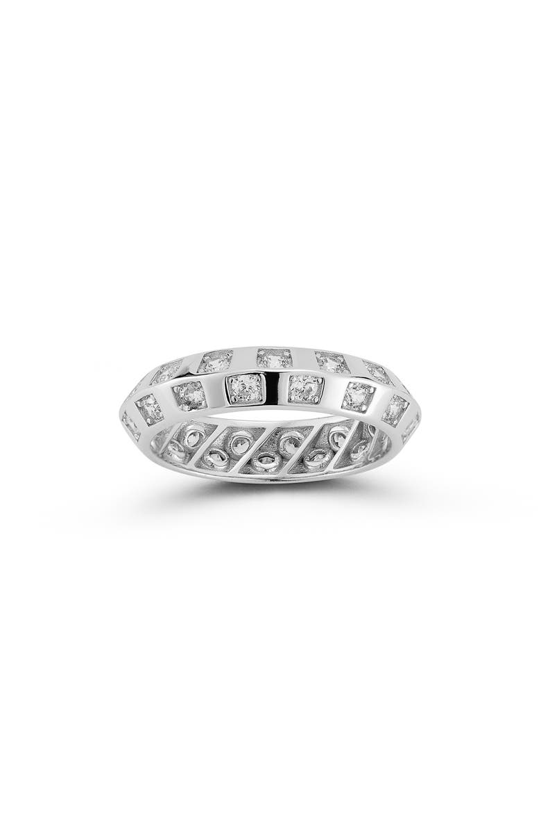 GLAZE JEWELRY Cubic Zirconia Band Ring, Main, color, Silver