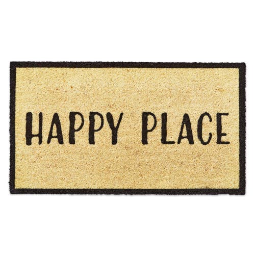 Tag Happy Place Pvc Coir Door Mat Everyday Black Doormat In Neutral