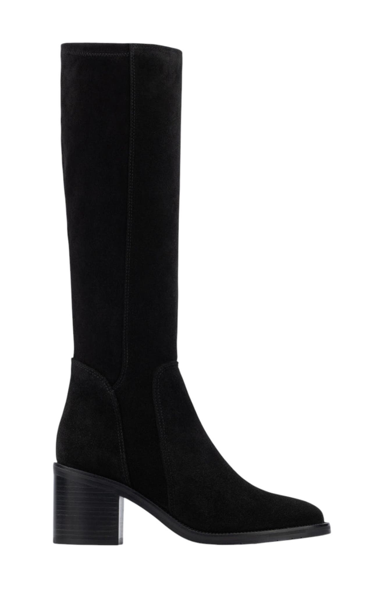 Aquatalia Jasmina Weatherproof Knee High Boot, Main, color, Black Suede