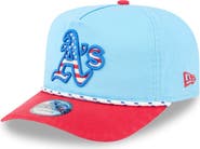 New Era Men's New Era Light Blue/Red Athletics 2025 Fourth of July Golfer Snapback Hat