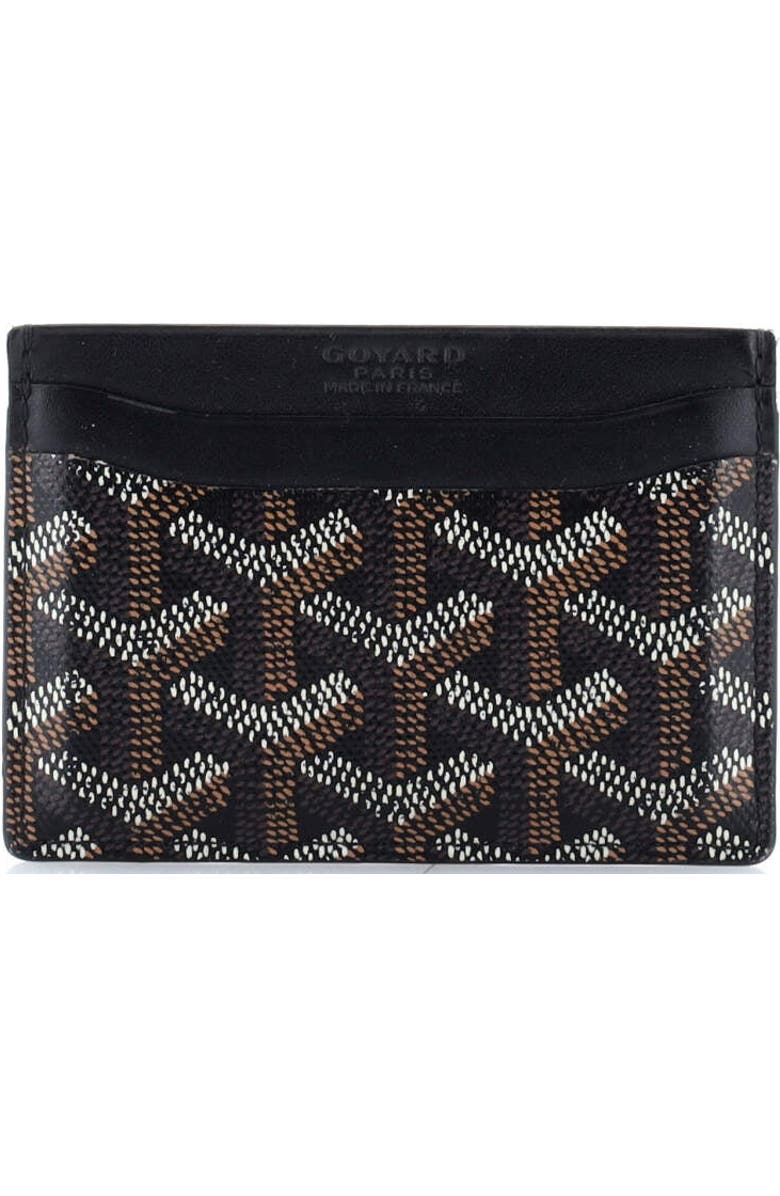 Pre-Owned Goyard Saint Sulpice Card Holder Coated Canvas, Main, color, Black