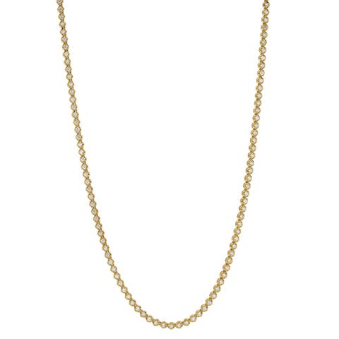 LMJ 14K Yellow Gold Diamond Tennis Chain - 4 Carats