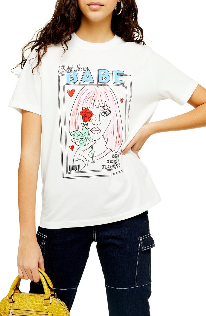 Topshop By Tee & Cake Magazine Girl Tee, Main, color,