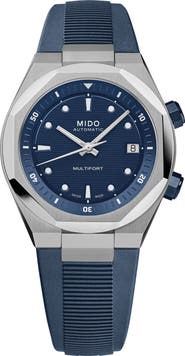 MIDO Multifort 8 Two Crowns Automatic Rubber Strap Watch, 40mm