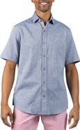 TailorByrd Mélange Linen Blend Button-Up Shirt