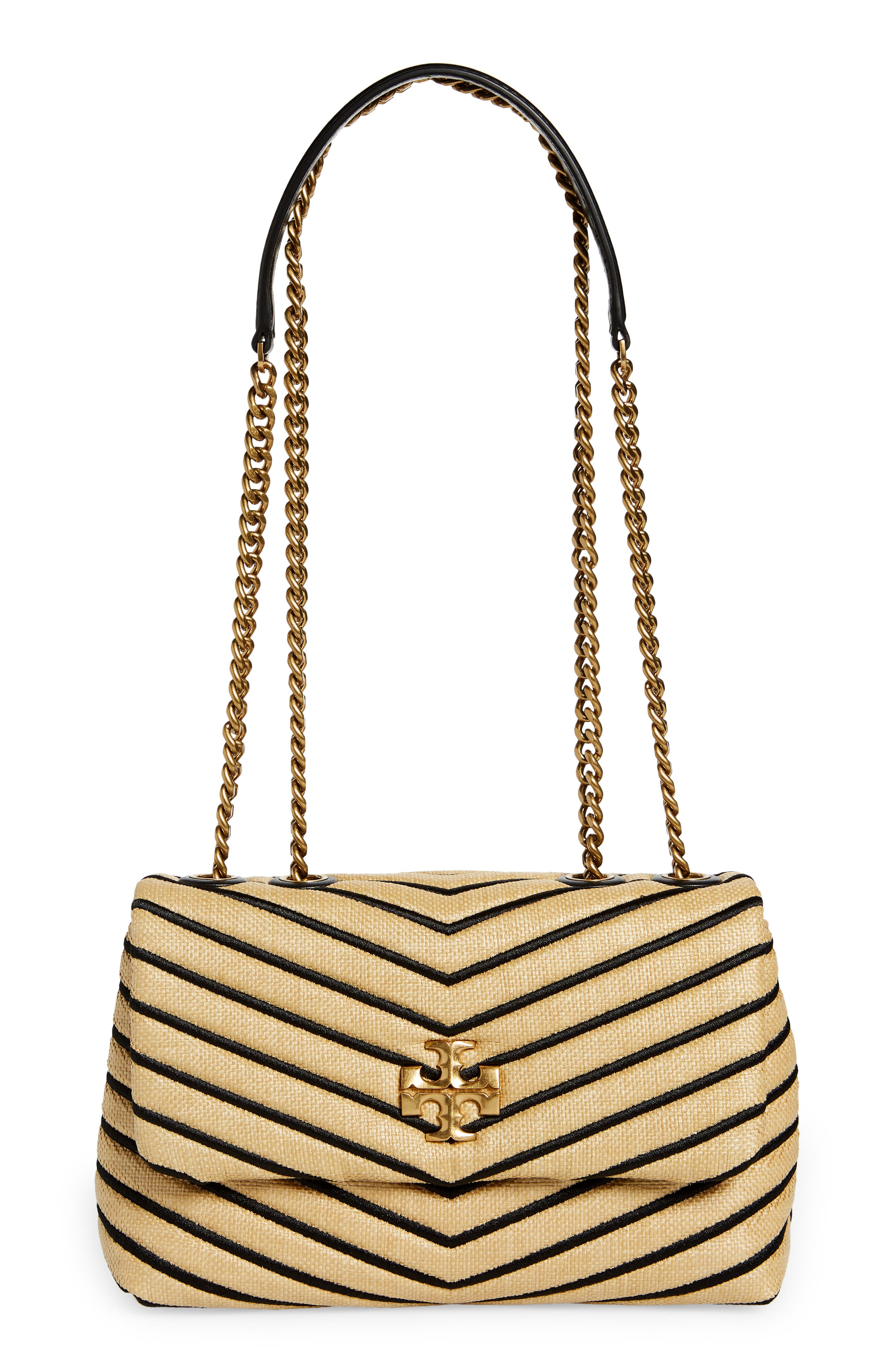 Tory Burch Kira Chevron Small Straw Convertible Shoulder Bag, Main, color, 