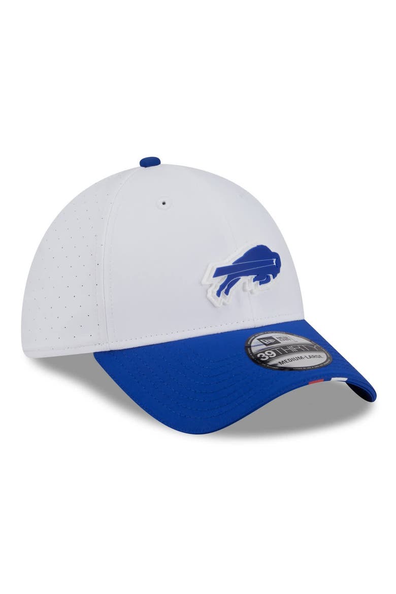Men's New Era  White/Royal Buffalo Bills 2025 NFL Training Camp 39THIRTY Flex Hat, Alternate, color, White