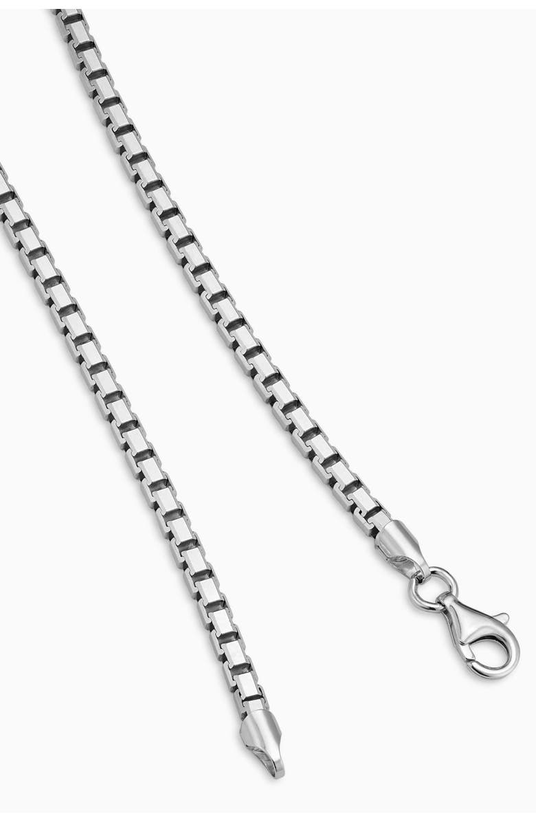 Oradina Mens Edge Bold Box Link Chain in Sterling Silver, Alternate, color, Silver
