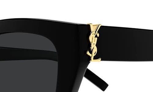 Saint Laurent 55mm Rectangular Sunglasses In Black