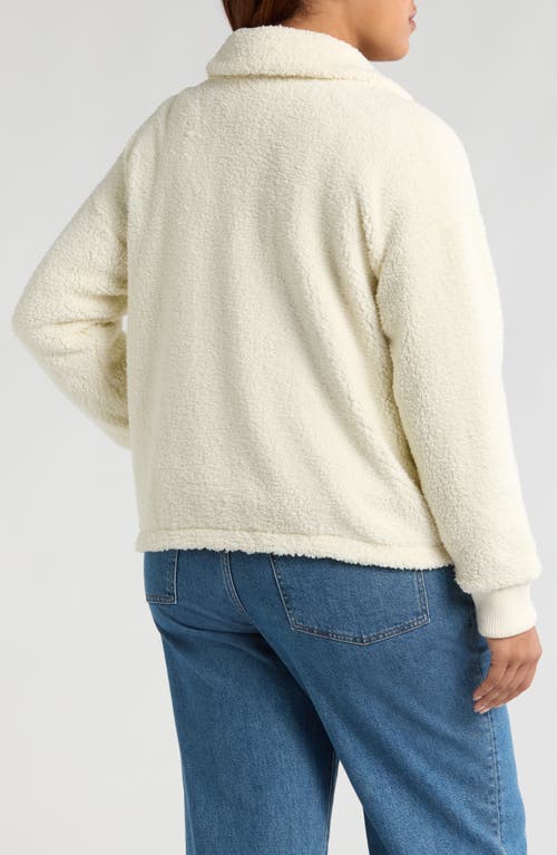 Caslonr Caslon(r) Brushed Fleece Jacket In Ivory Pristine