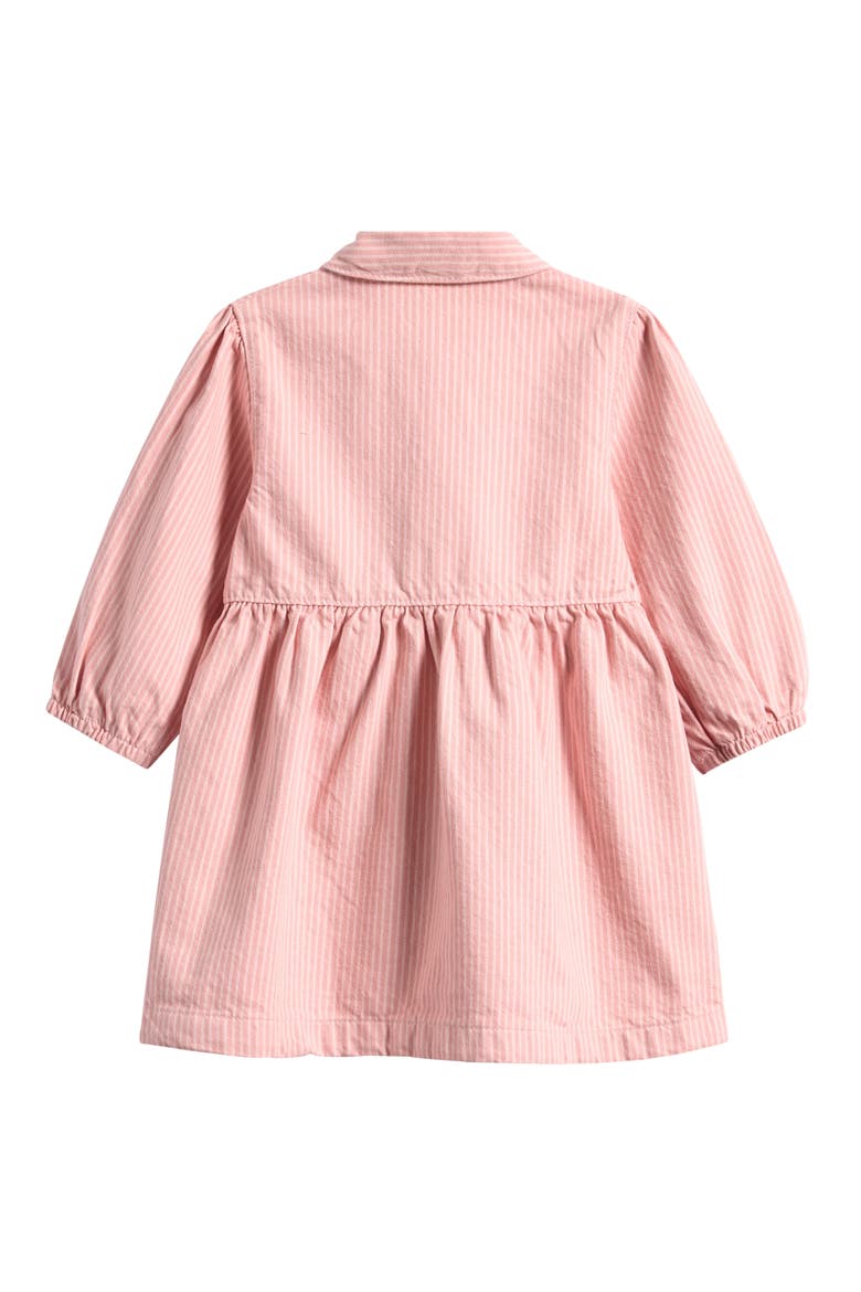 Kids' Stripe Long Sleeve Cotton Dress, Alternate, color, PINK
