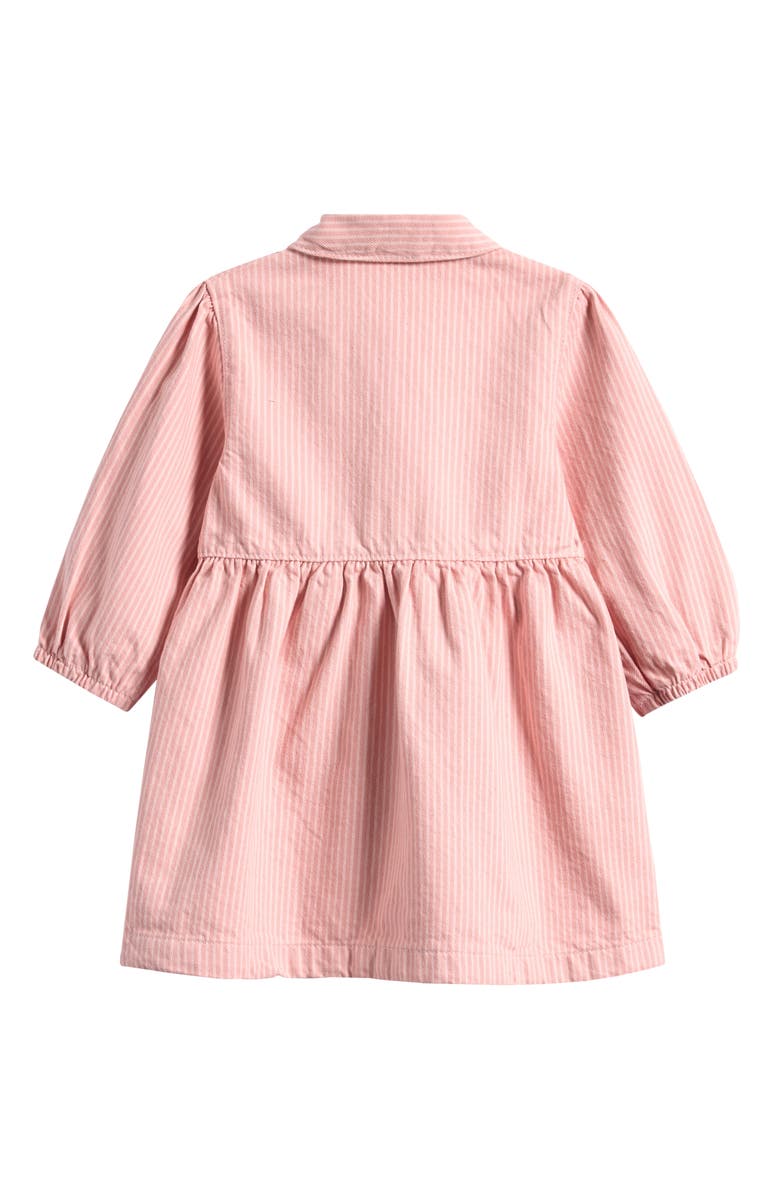 NEXT Kids' Stripe Long Sleeve Cotton Dress, Alternate, color, Pink
