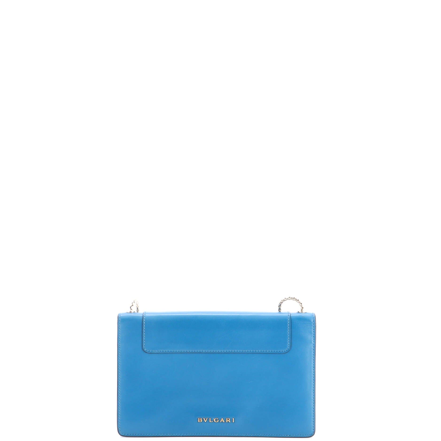 Serpenti Forever Shoulder Bag Leather Small, Alternate, color, Blue