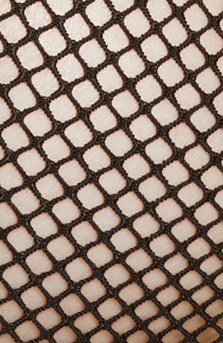 Hauty Nothing but Net Halter Bra & Panties Set, Alternate, color, Black