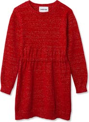 Lands' End Girls Chenille Cinched Waist Sweater Dress