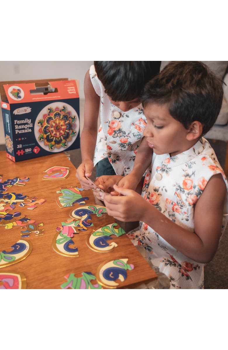 KULTURE KHAZANA Family Rangoli Diwali Puzzle 150 Piece, 32 Inch Across Puzzle, Alternate, color, Multicolored