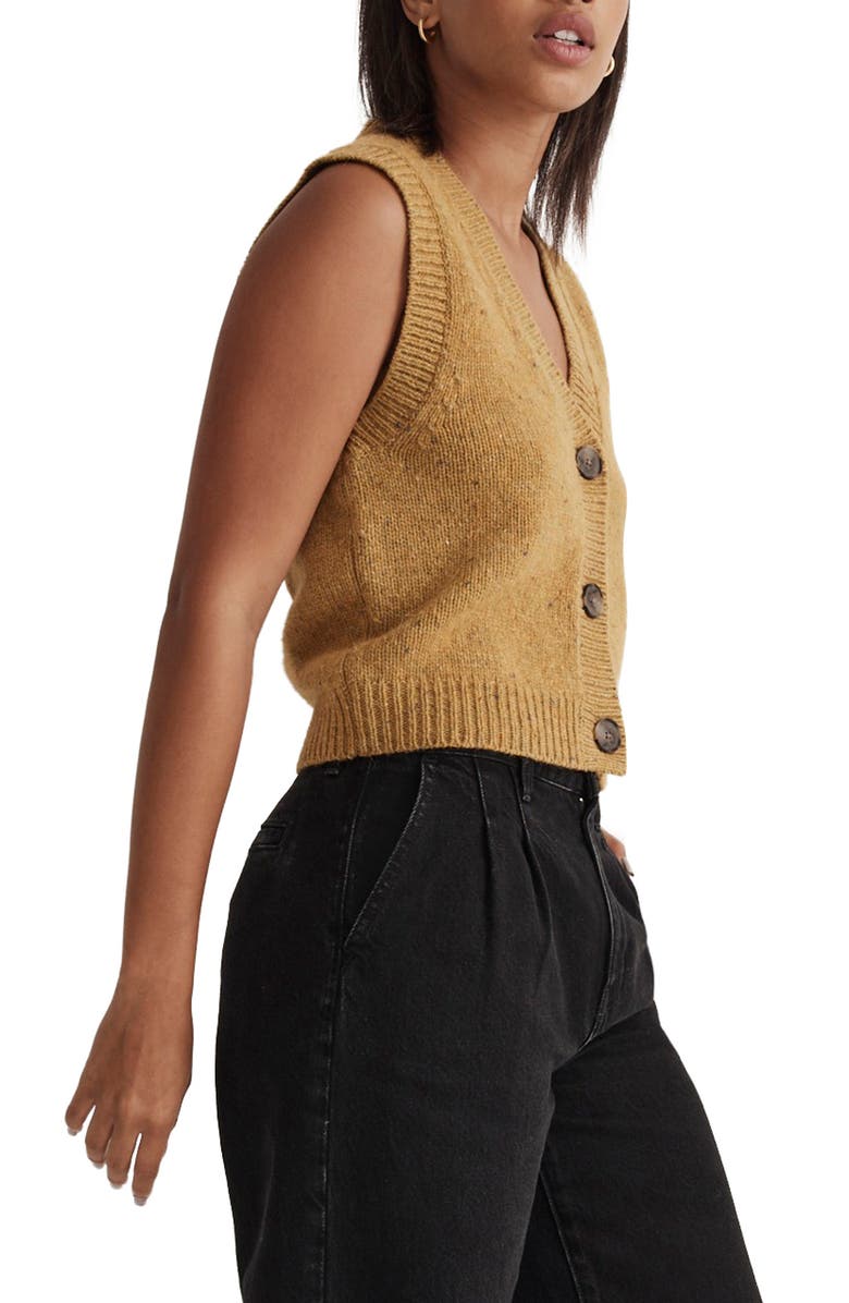 Madewell Donegal Button Front Sweater Vest, Alternate, color, 