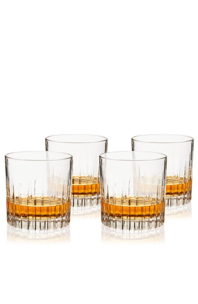 Viski Reserve Milo Crystal Neat Glasses Set of 4, Alternate, color, Clear