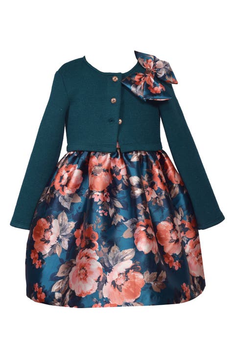 Kids' Mikado Floral Sleeveless Dress & Cardigan Set (Big Kid)