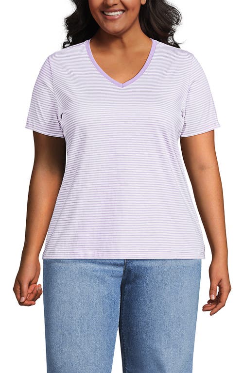 Lands' End Plus Size Relaxed Supima Cotton V-neck T-shirt