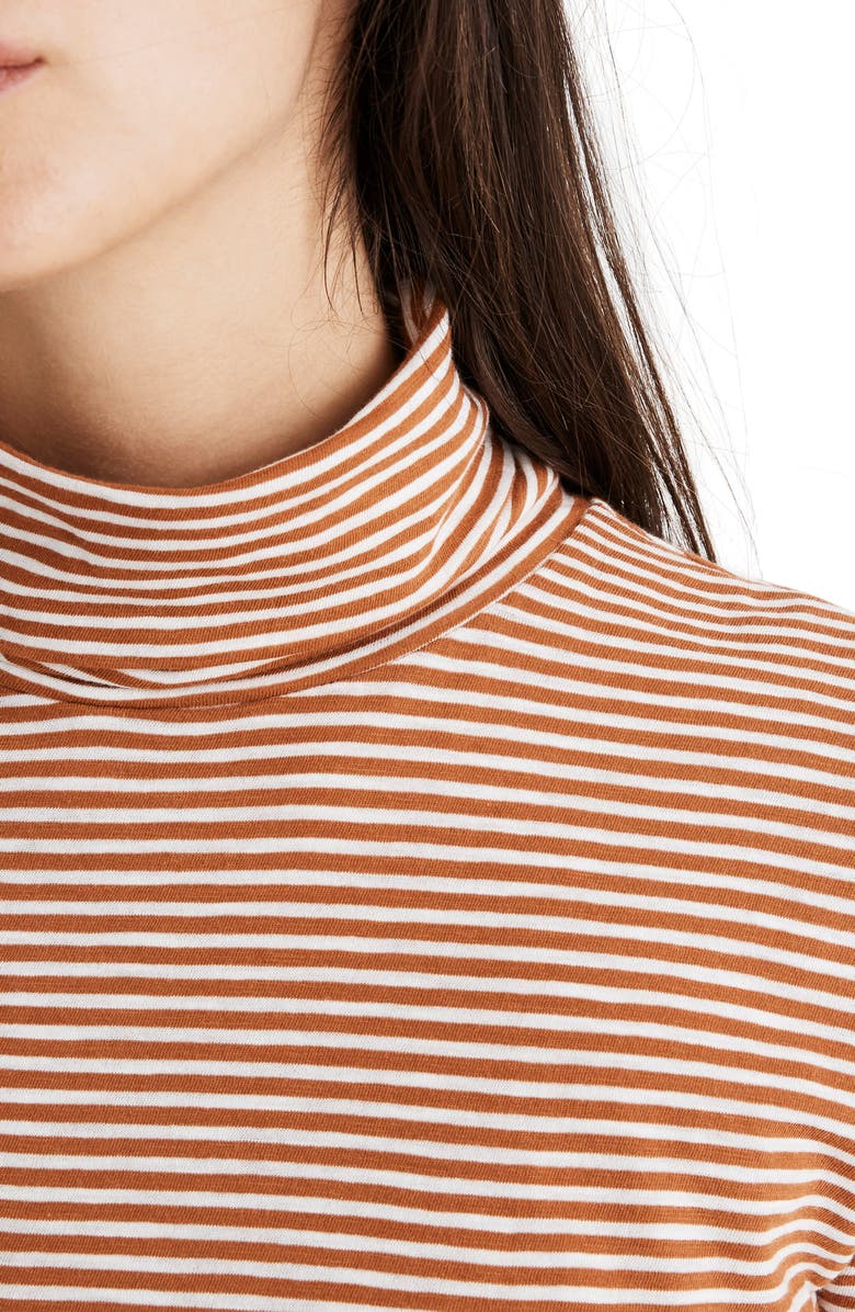 Madewell Stripe Whisper Cotton Turtleneck, Alternate, color,