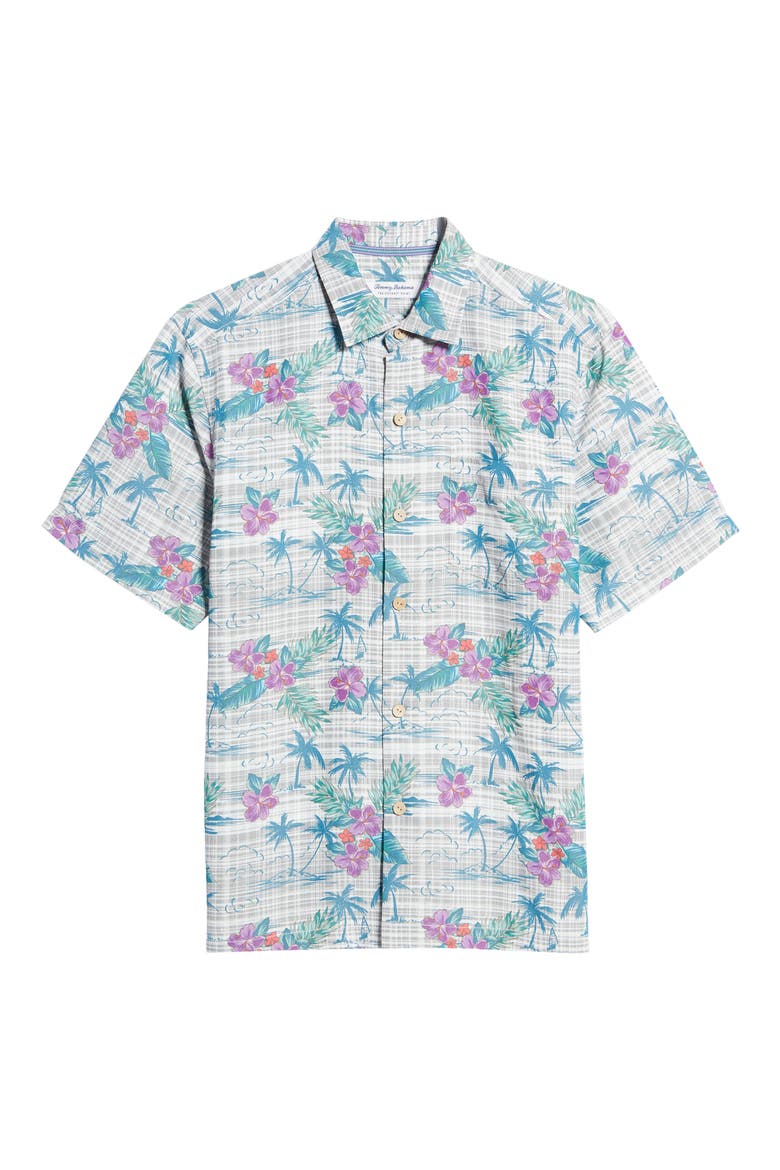 Coconut Point Balboa Island Short Sleeve Button-Up Shirt, Alternate, color, ULTIMATE GRAY