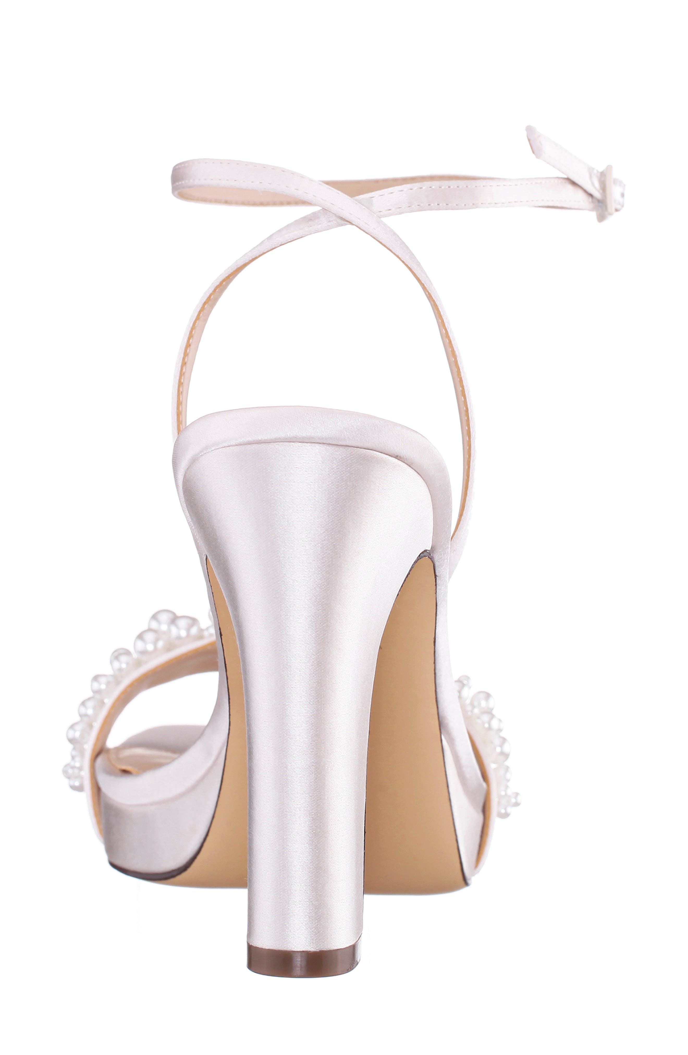 Nina Evette Ankle Strap Platform Sandal, Alternate, color, Ivory