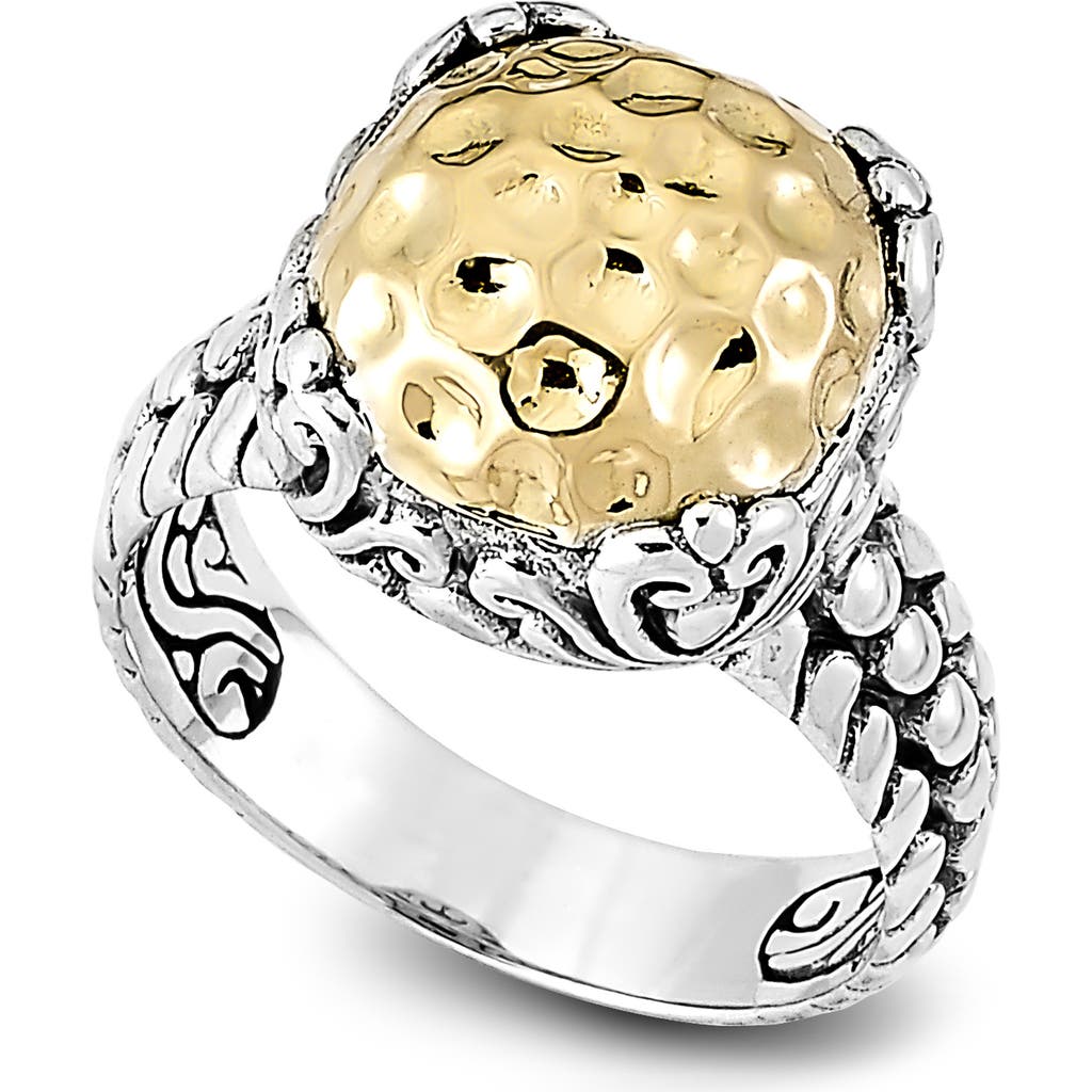 Samuel B. Filigree Hammered Textured Ring In Silver And Gold