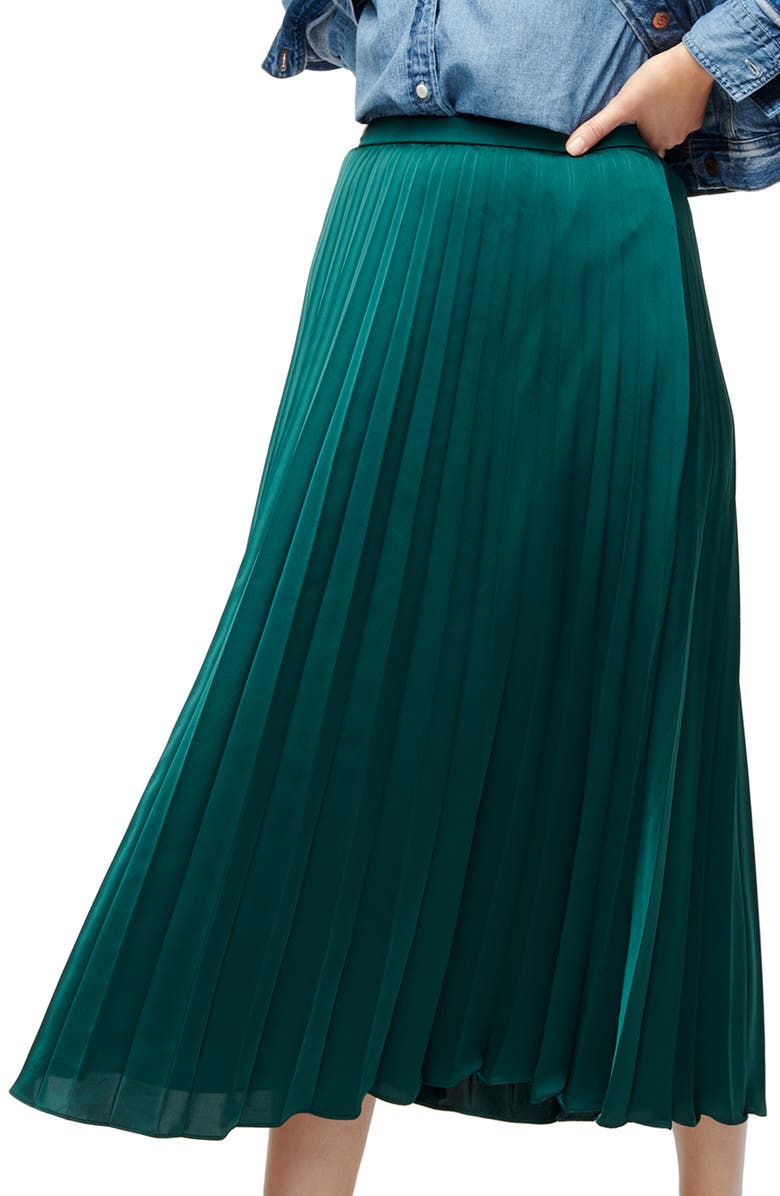 J.Crew Pleated Midi Skirt, Alternate, color,