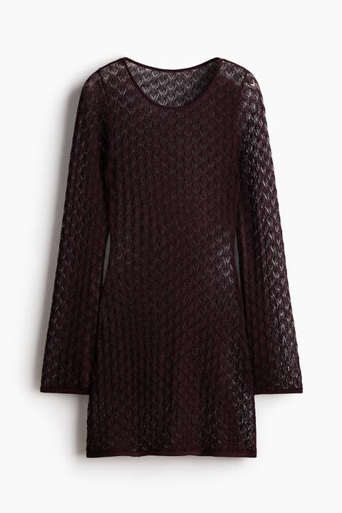 Shimmering Pointelle-knit Top