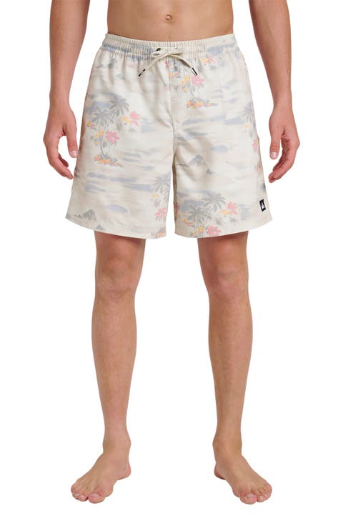 Everyday Water Repellent Tropical Surf Volley 6-Inch Swim Trunks