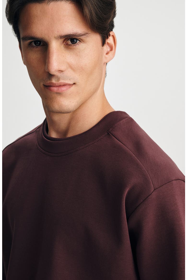 Cotton Blend Sweatshirt, Alternate, color, FUDGE
